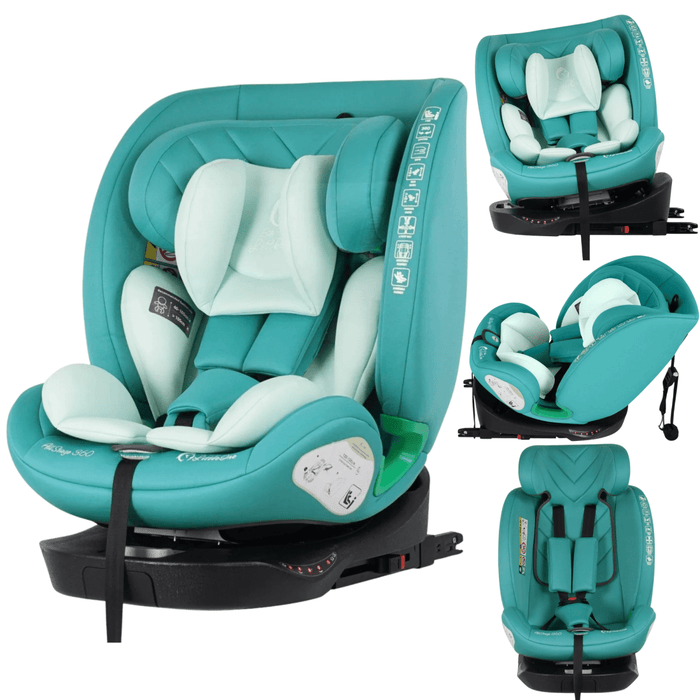 AllStage 360 i-Size Car Seat, Sage Teal, Birth to 12 Years, ISOFIX