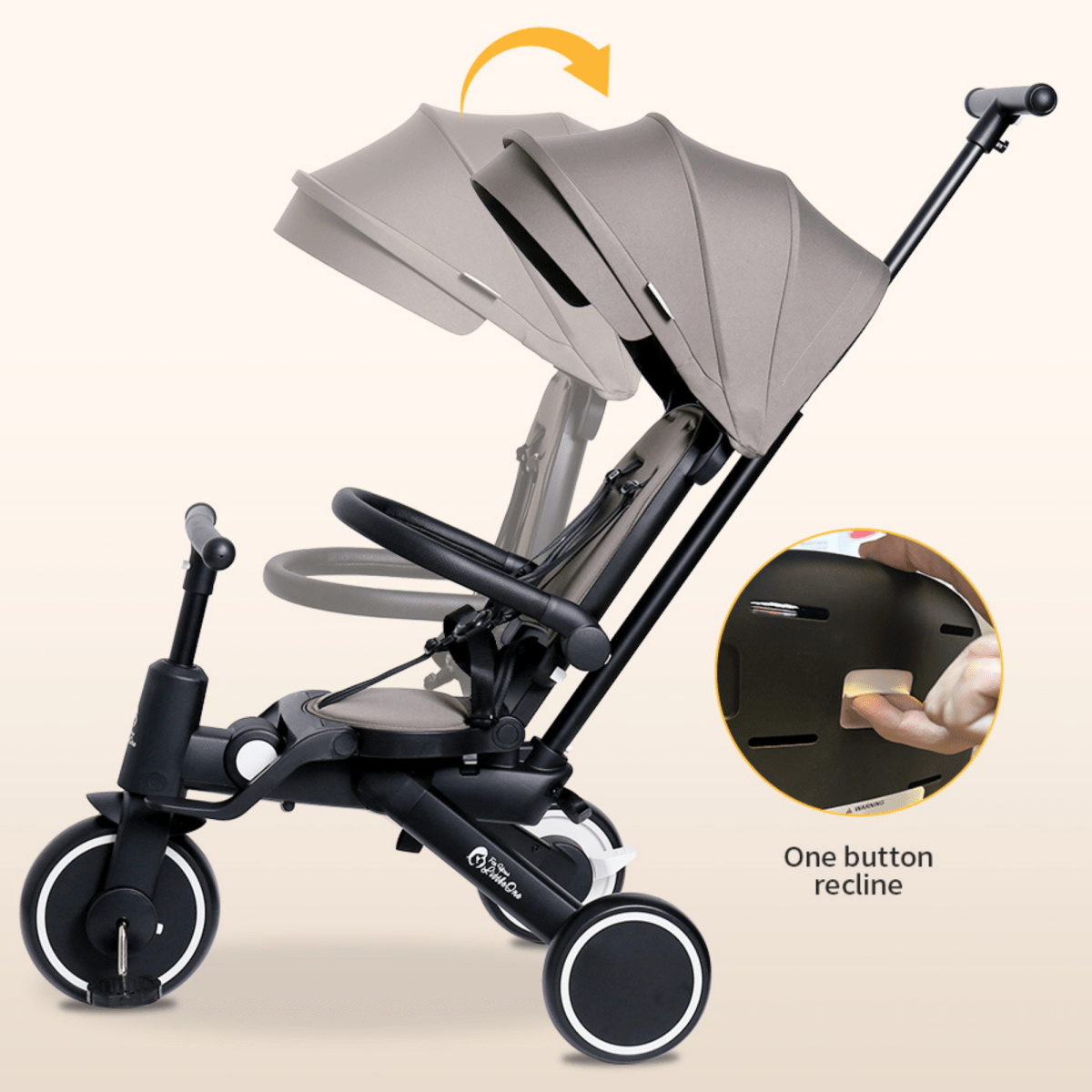 Xplor 6-in-1 Foldable Trike – Grey Olive, 10 Months to 4 Years