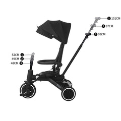 Xplor 6-in-1 Foldable Trike – Jet Black, 10 Months to 4 Years