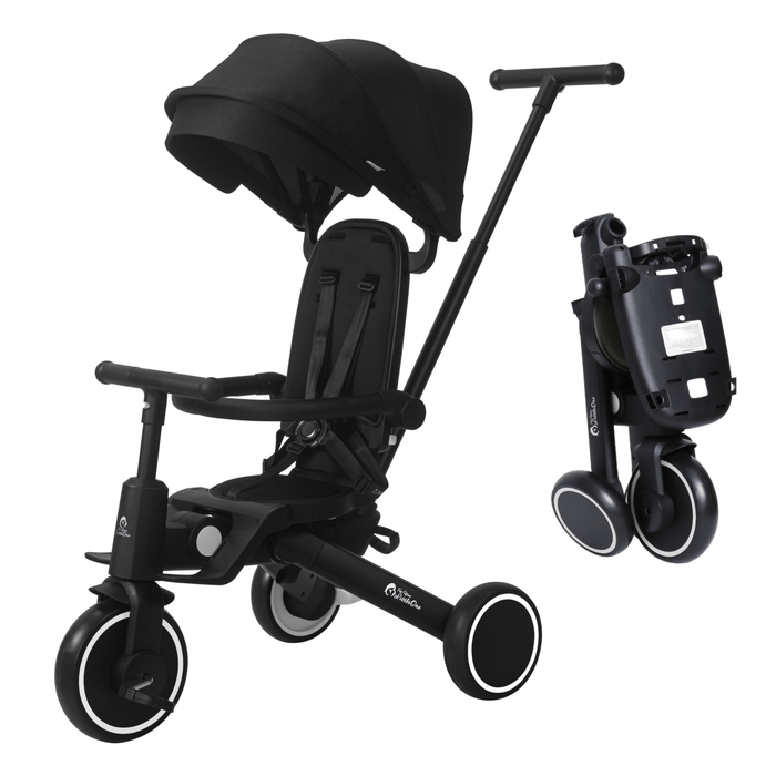 Xplor 6-in-1 Foldable Trike, Jet Black, 10 Months to 4 Years