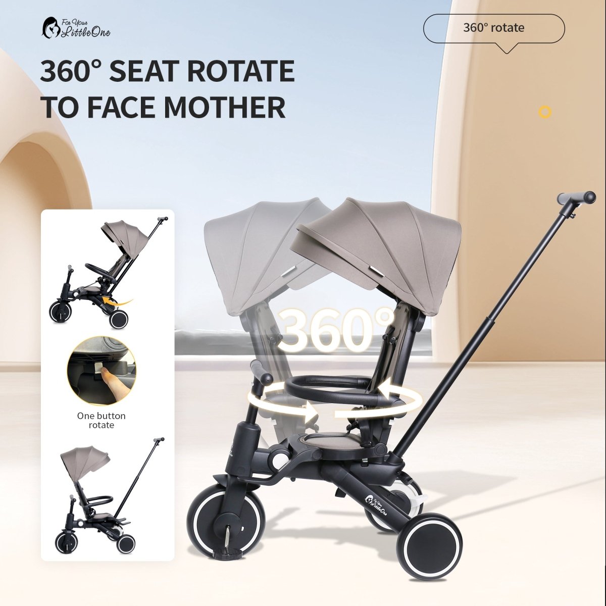 Xplor 6-in-1 Foldable Trike – Jet Black, 10 Months to 4 Years
