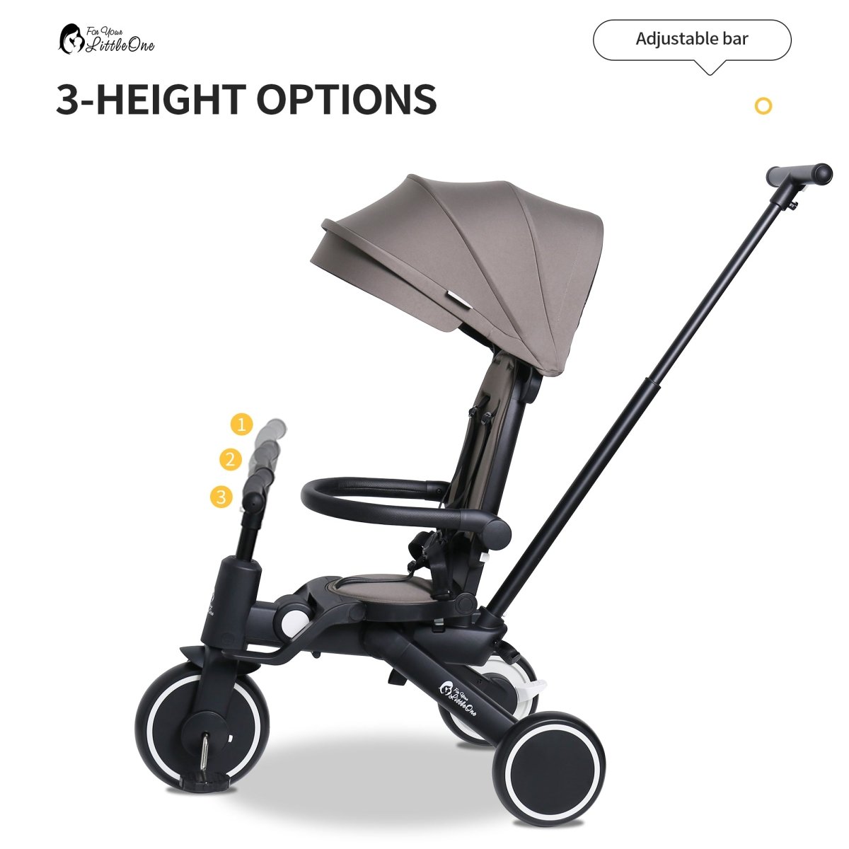 Xplor 6-in-1 Foldable Trike – Jet Black, 10 Months to 4 Years