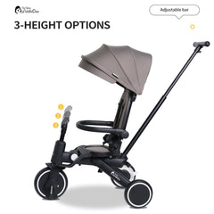 Xplor 6-in-1 Foldable Trike – Jet Black, 10 Months to 4 Years
