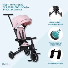 Xplor 6-in-1 Foldable Trike – Pastel Pink, 10 Months to 4 Years