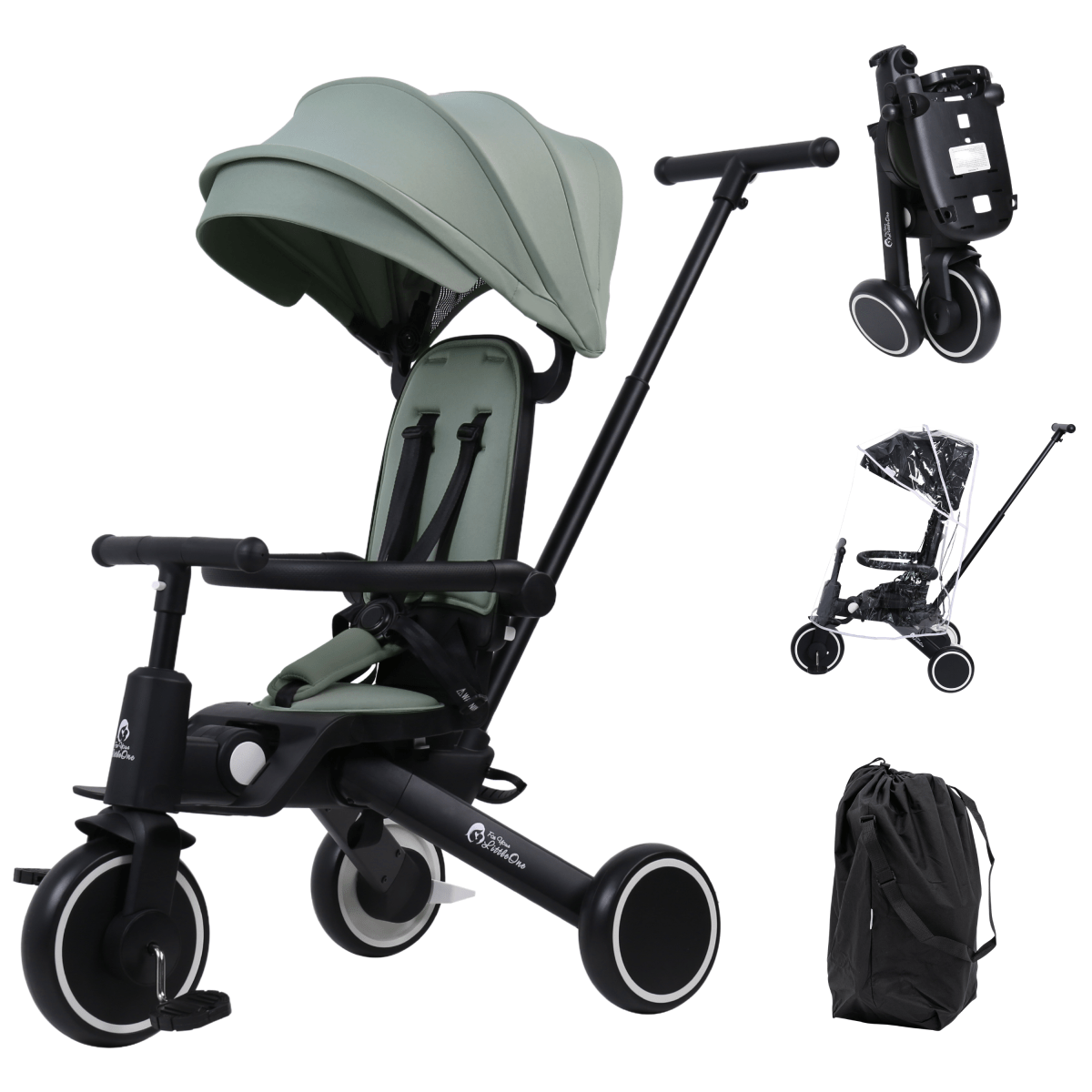 Xplor Plus 6-in-1 Foldable Trike – Green, 10 Months to 4 Years