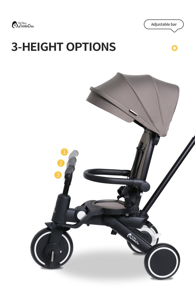 Xplor Plus 6-in-1 Foldable Trike – Jet Black, 10 Months to 4 Years