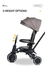 Xplor Plus 6-in-1 Foldable Trike – Jet Black, 10 Months to 4 Years