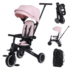 Xplor Plus 6-in-1 Foldable Trike – Pastel Pink, 10 Months to 4 Years