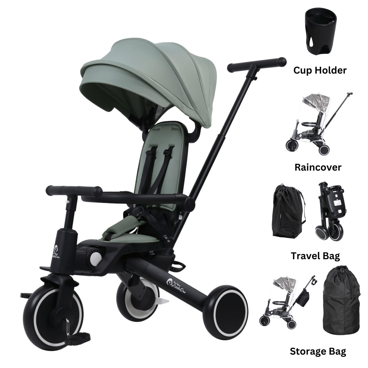 Xplor Ultimate 6-in-1 Foldable Trike – Green, 10 Months to 4 Years