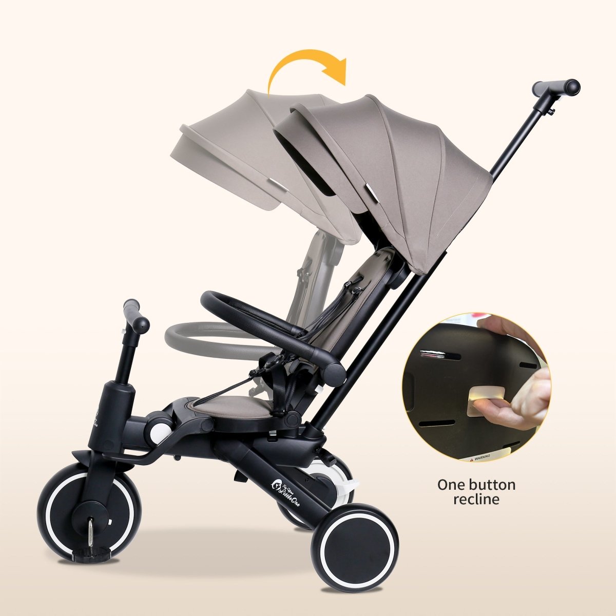Xplor Ultimate 6-in-1 Foldable Trike – Jet Black, 10 Months to 4 Years