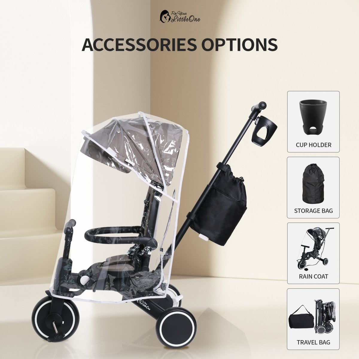 Xplor Ultimate 6-in-1 Foldable Trike – Jet Black, 10 Months to 4 Years