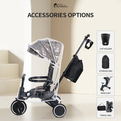 Xplor Ultimate 6-in-1 Foldable Trike – Jet Black, 10 Months to 4 Years