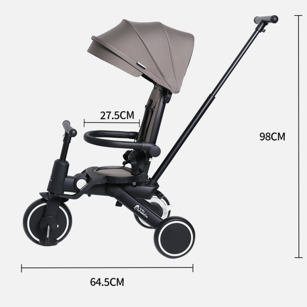 Xplor Ultimate 6-in-1 Foldable Trike – Jet Black, 10 Months to 4 Years