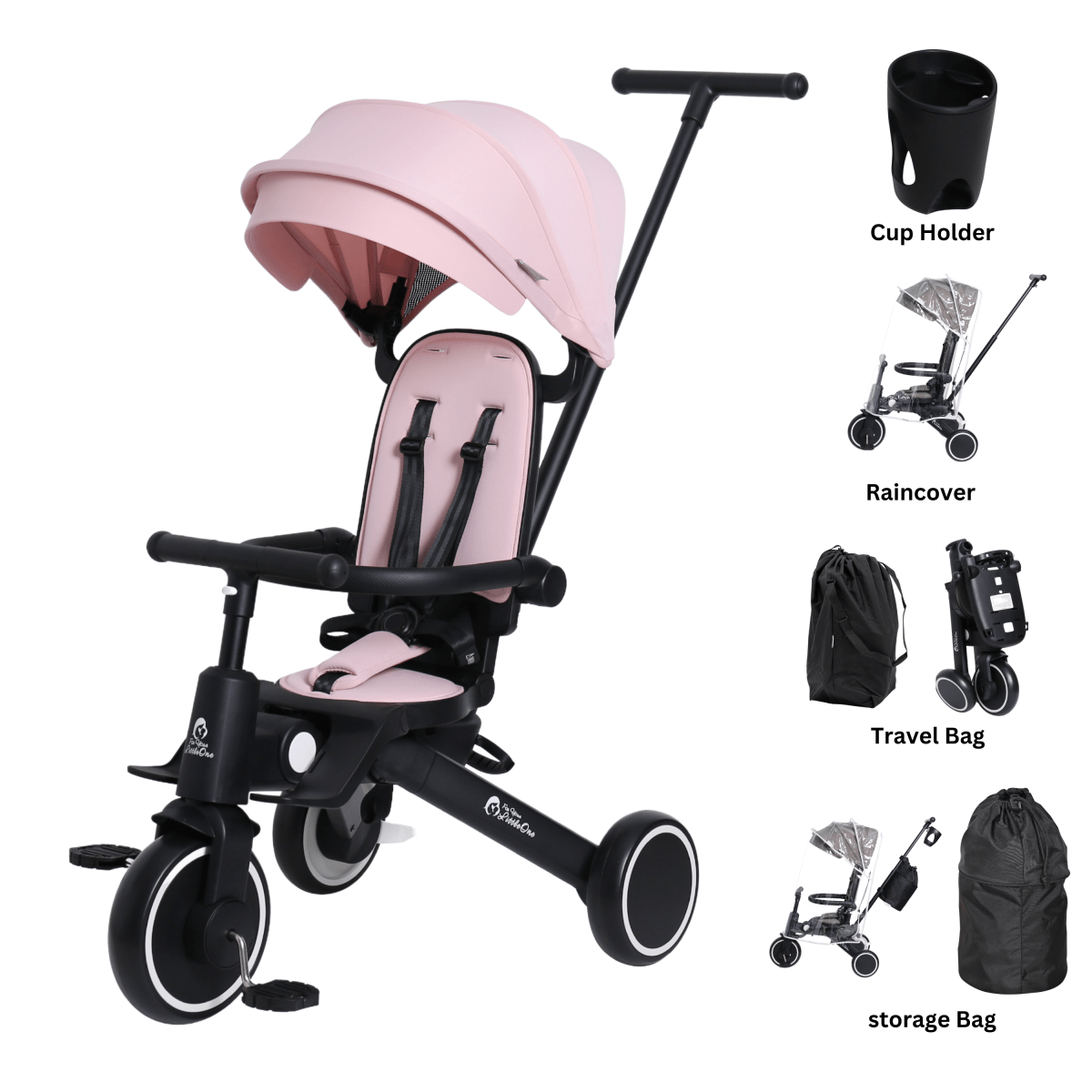 Xplor Ultimate 6-in-1 Foldable Trike – Pastel Pink, 10 Months to 4 Years