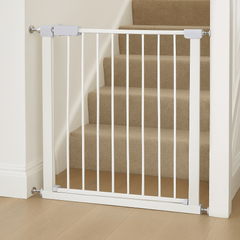 Pressure Fit Stair Gate – White, No Drilling, Fits 77-114cm