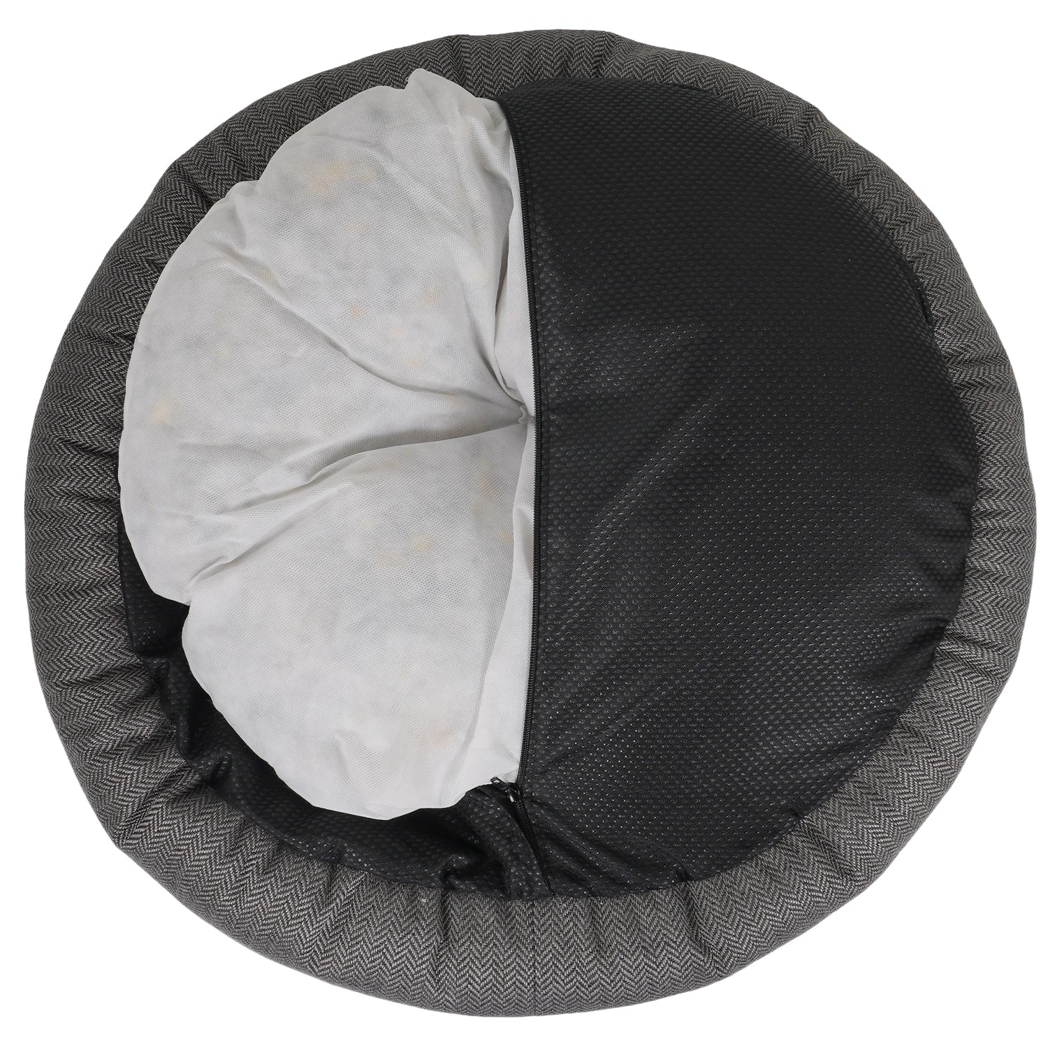 Ralph & Co Balmoral Grey Herringbone Donut Dog Bed