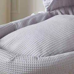 Moses Basket Bedding Set – Grey Waffle, Coverlet & Fitted Sheets