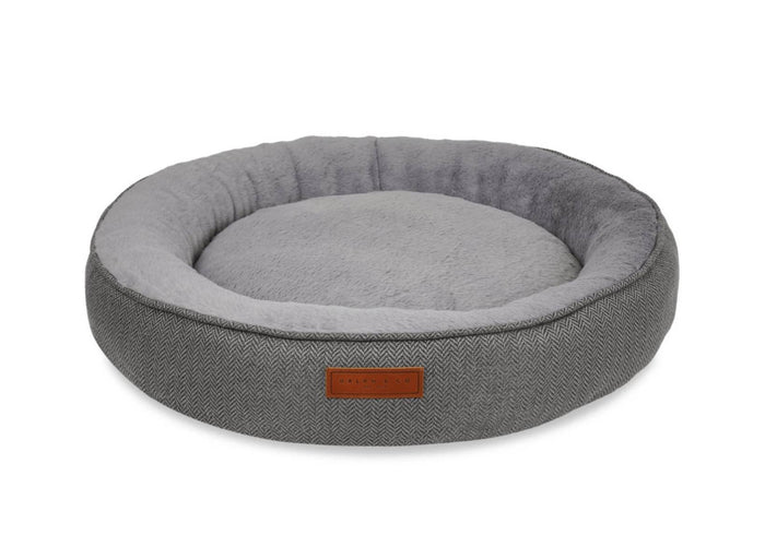 Ralph & Co Balmoral Grey Herringbone Donut Dog Bed