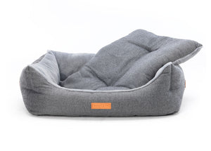 Ralph & Co Balmoral Grey Herringbone Bolster Dog Bed