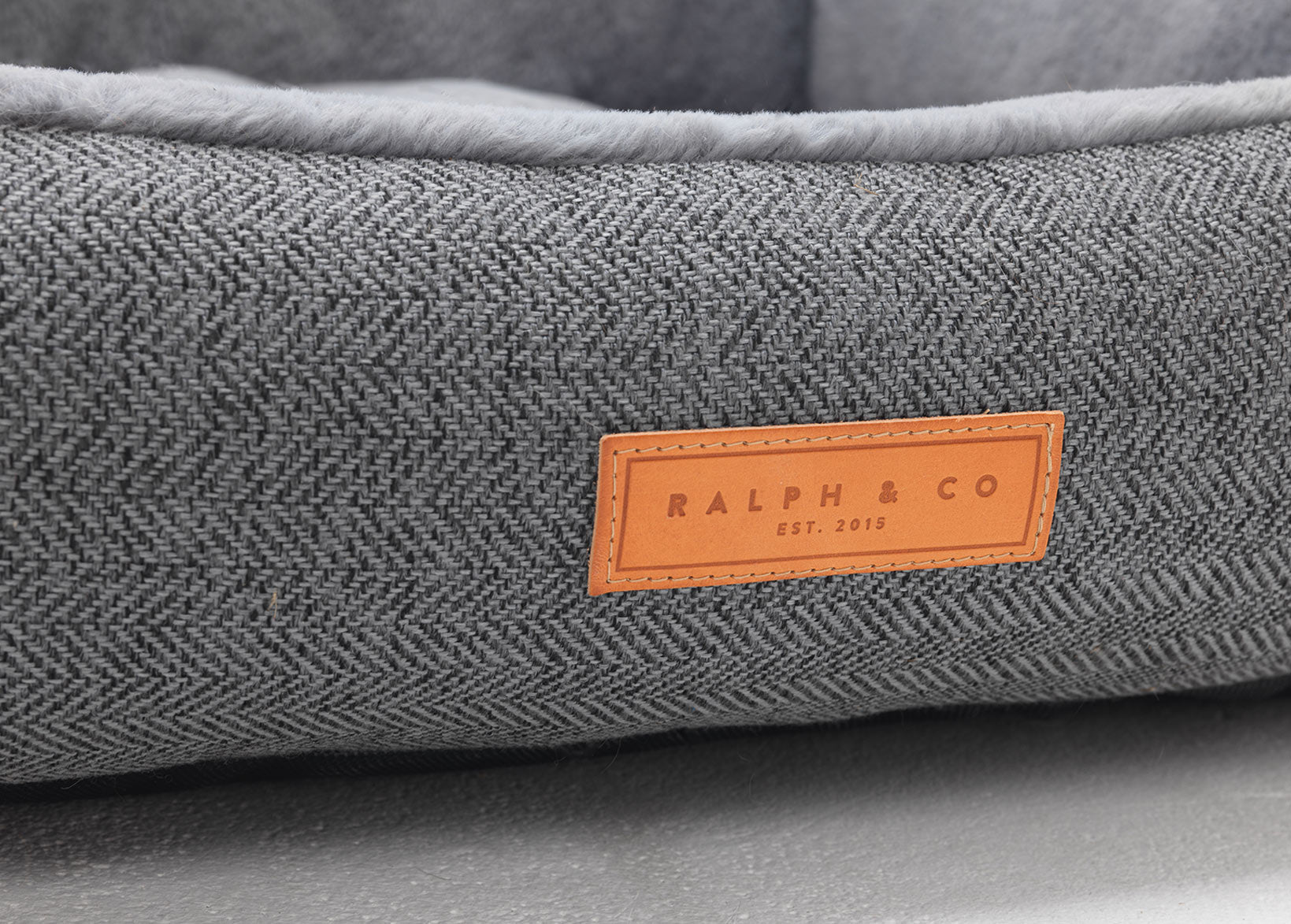 Ralph & Co Balmoral Grey Herringbone Bolster Dog Bed