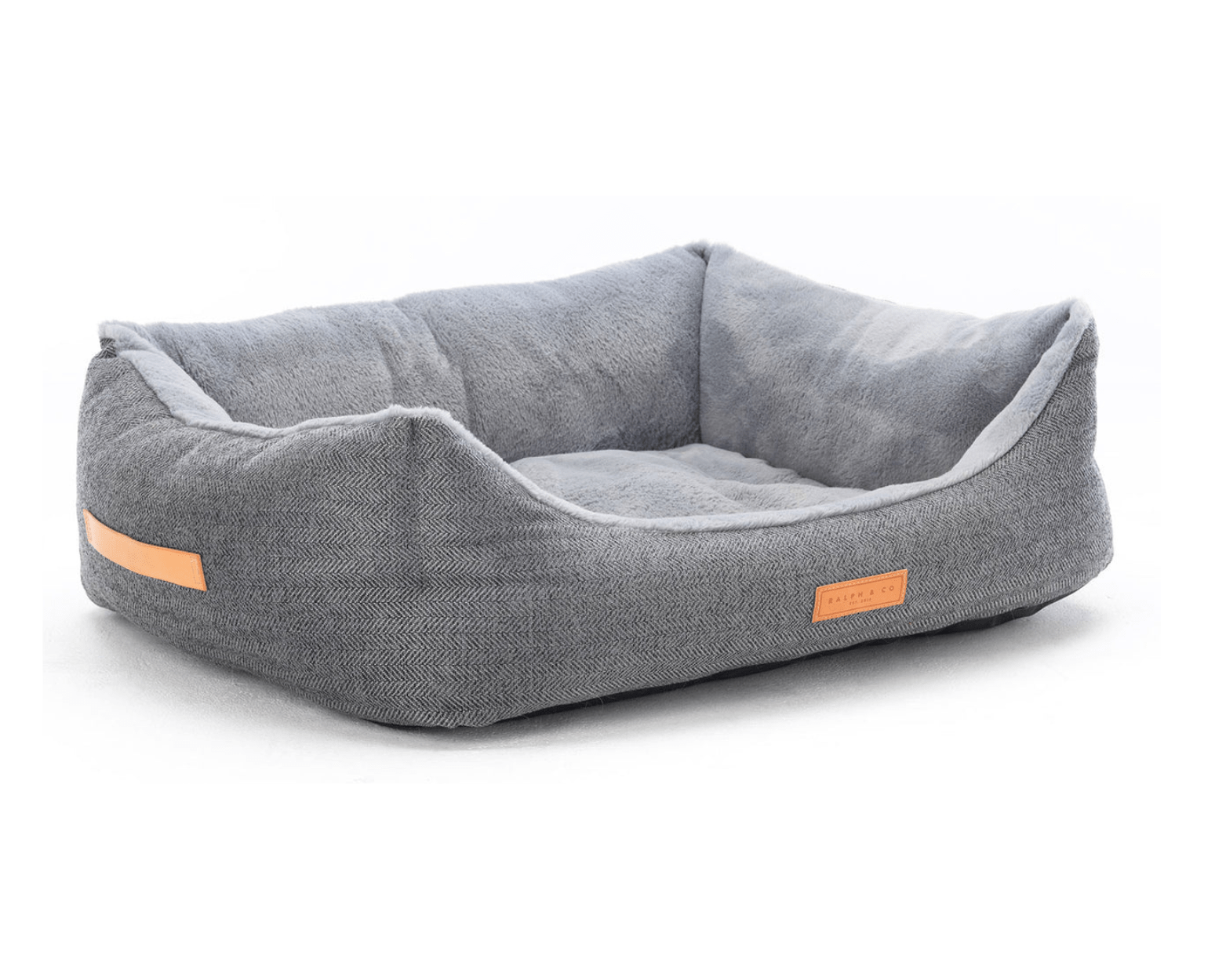 Ralph & Co Balmoral Grey Herringbone Bolster Dog Bed