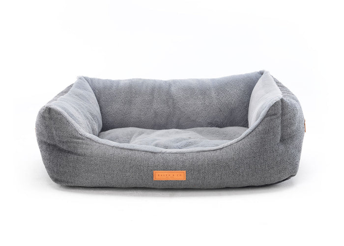 Ralph & Co Balmoral Grey Herringbone Bolster Dog Bed
