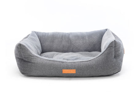 Ralph & Co Balmoral Grey Herringbone Bolster Dog Bed