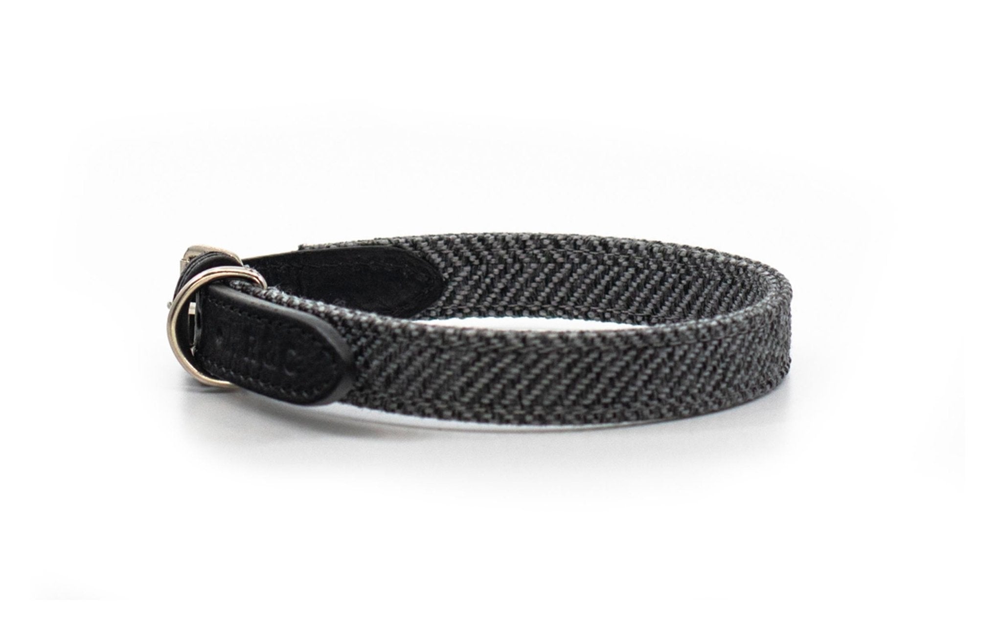 Ralph & Co Balmoral Grey Herringbone & Leather Dog Collar