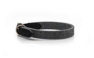 Ralph & Co Balmoral Grey Herringbone & Leather Dog Collar