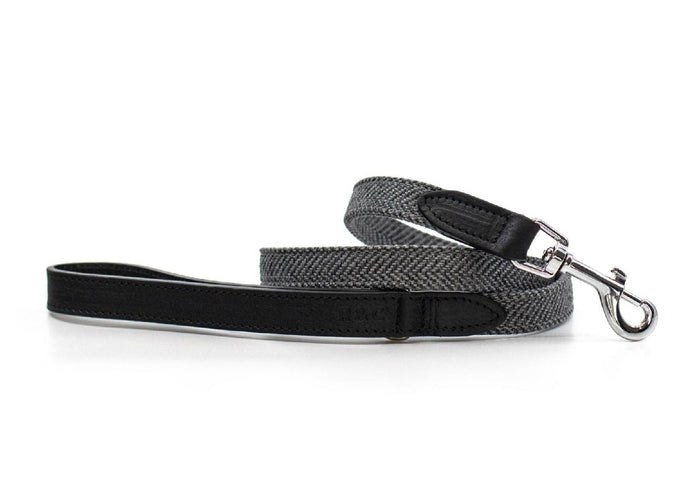 Ralph & Co Balmoral Grey Herringbone & Leather Dog Lead, image 2