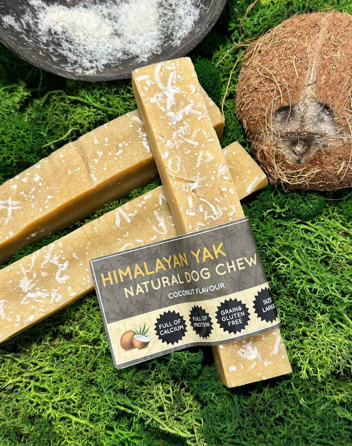 Coconut Yak Dog Chew – Long Lasting Himalayan Milk Chew, Medium to XL