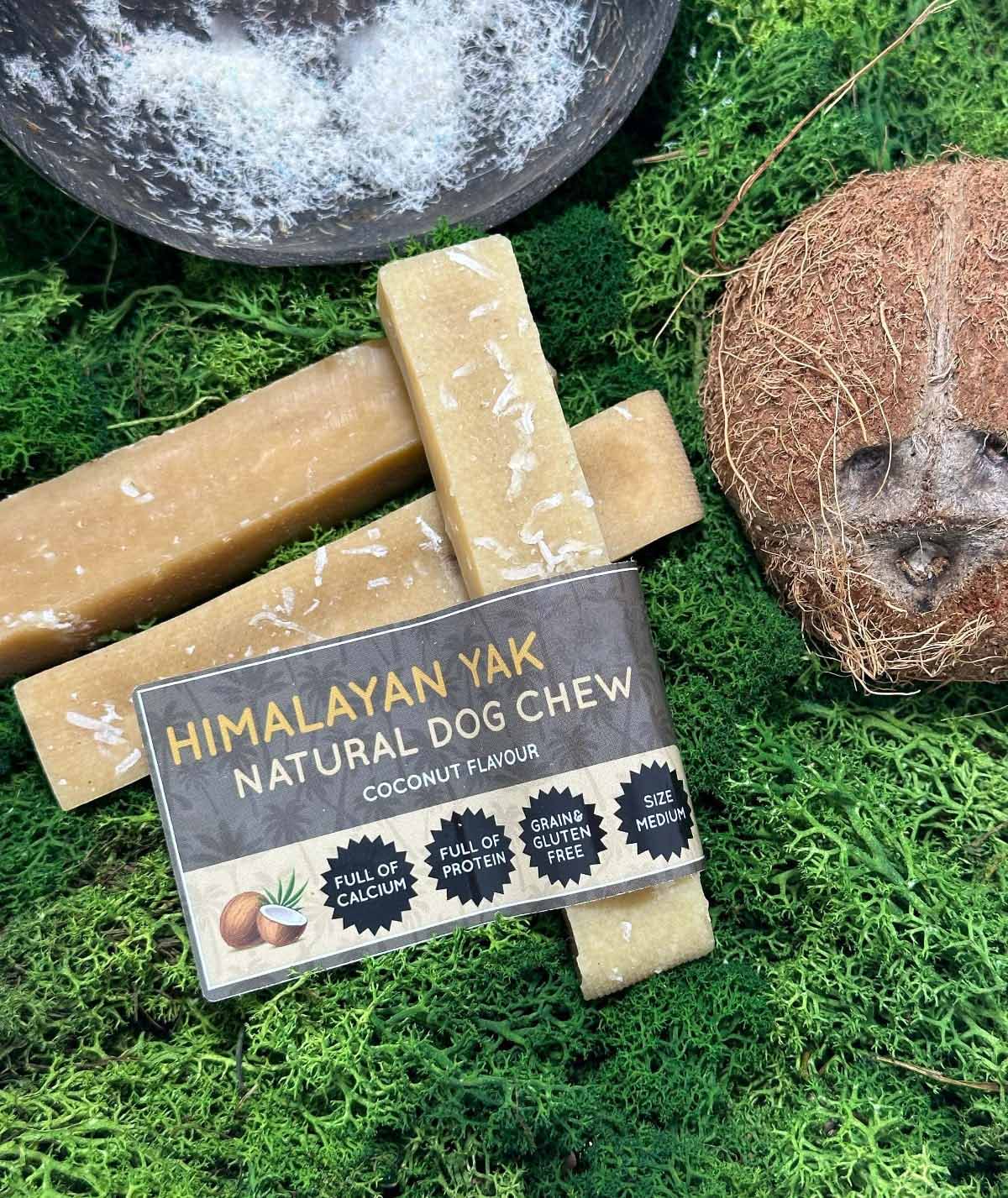 Coconut Yak Dog Chew – Long Lasting Himalayan Milk Chew, Medium to XL
