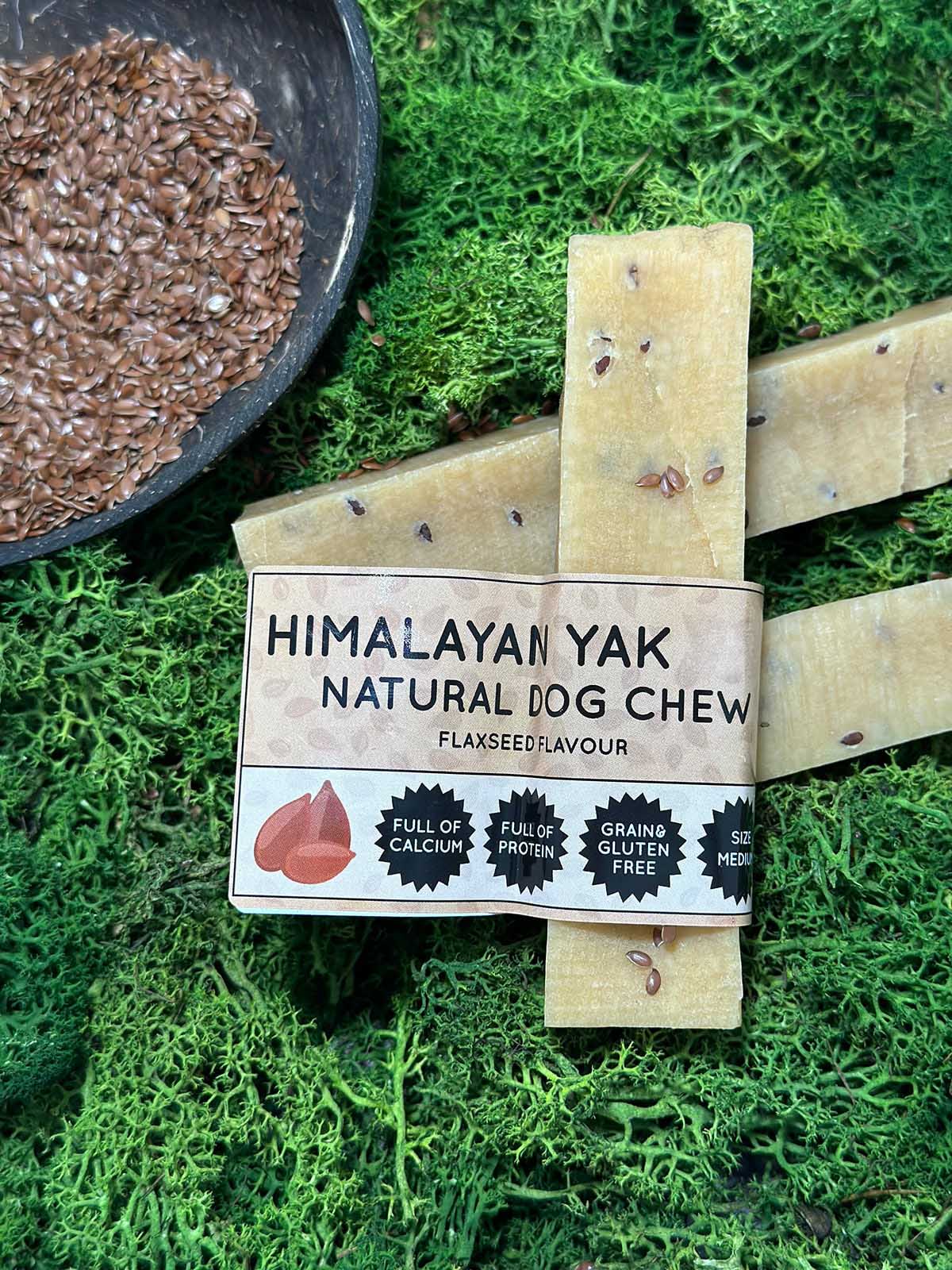 Flaxseed Yak Dog Chew – Long Lasting Himalayan Milk Chew, Medium & Large