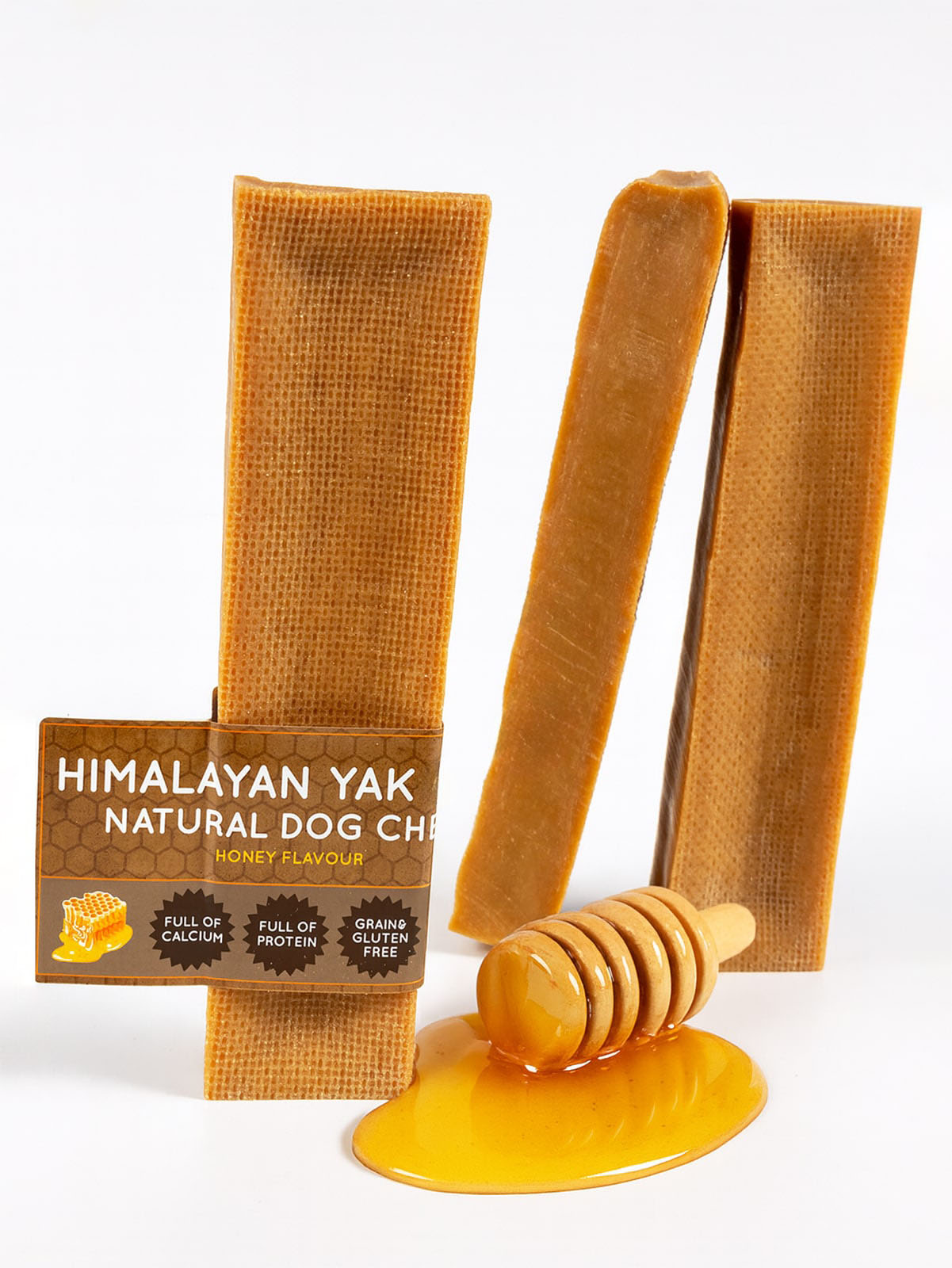 Honey Yak Dog Chew – Long Lasting Himalayan Milk Chew, Medium to XL