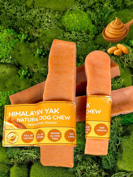 Peanut Butter Yak Dog Chew – Long Lasting Himalayan Milk Chew, Medium to XL