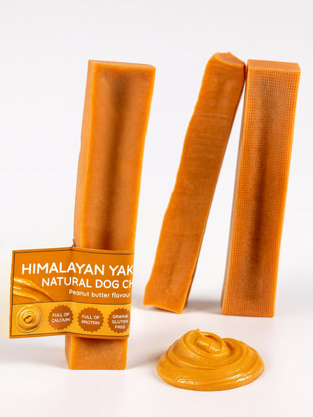 Peanut Butter Yak Dog Chew – Long Lasting Himalayan Milk Chew, Medium to XL
