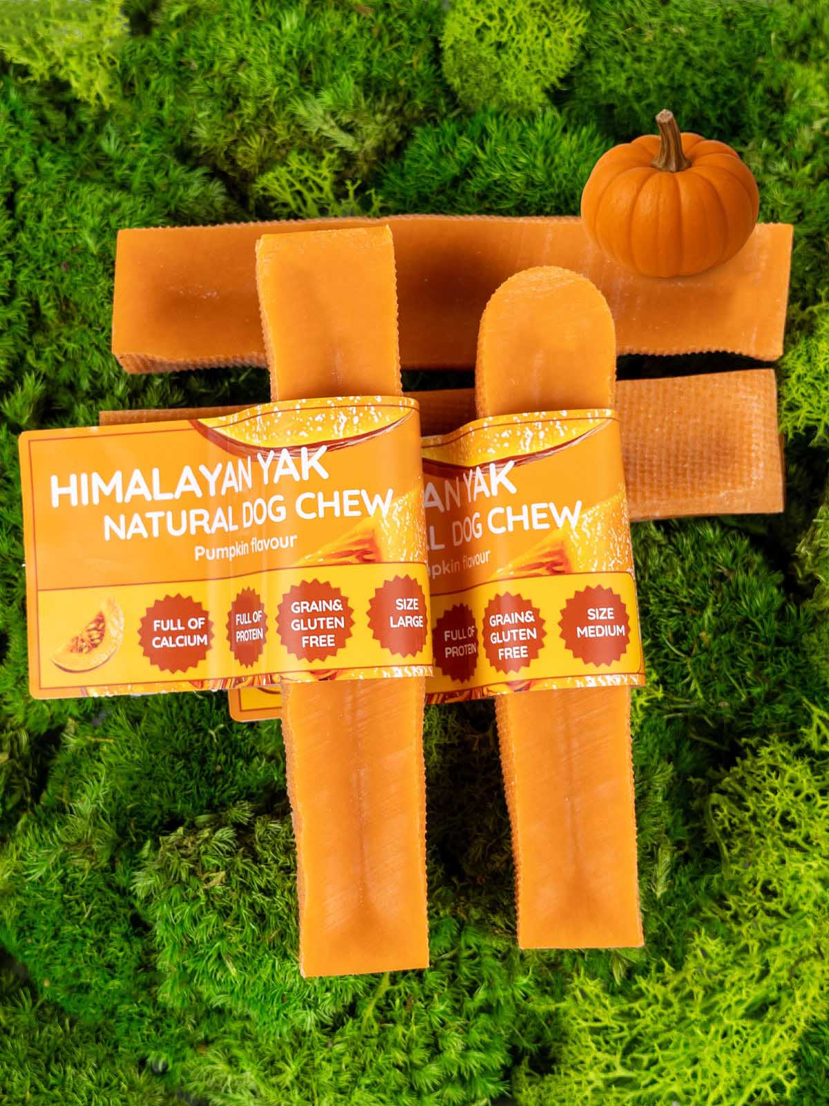 Pumpkin Yak Dog Chew – Long Lasting Himalayan Milk Chew, Medium & Large