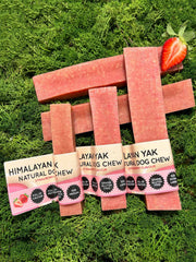 Strawberry Yak Dog Chew – Long Lasting Himalayan Milk Chew, Medium to XL