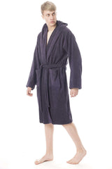 Men's Hooded Bathrobe Super Soft Terry Towelling Ultra Absorbing Long Pile