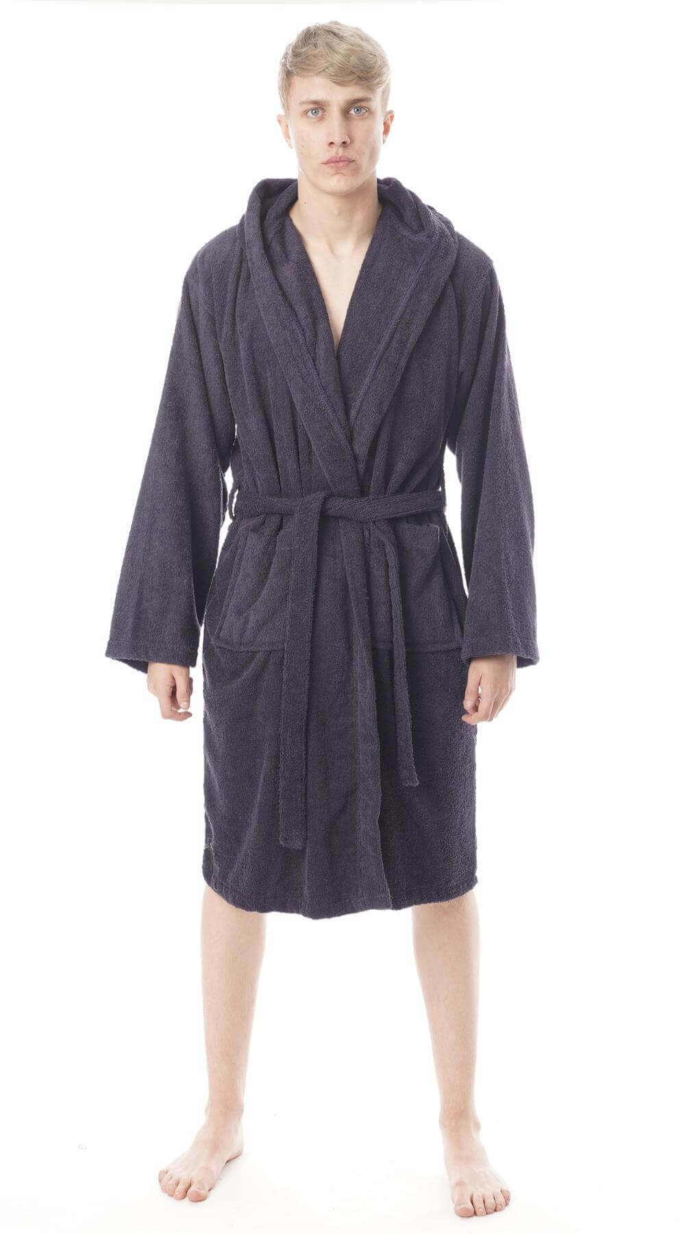 Men's Hooded Bathrobe Super Soft Terry Towelling Ultra Absorbing Long Pile