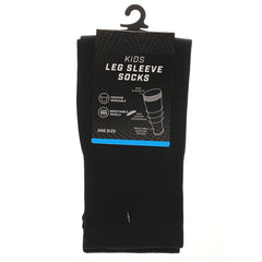 Kids' Leg Sleeve Socks Black Over-Calf Compression Sleeves Breathable Moisture-Wicking