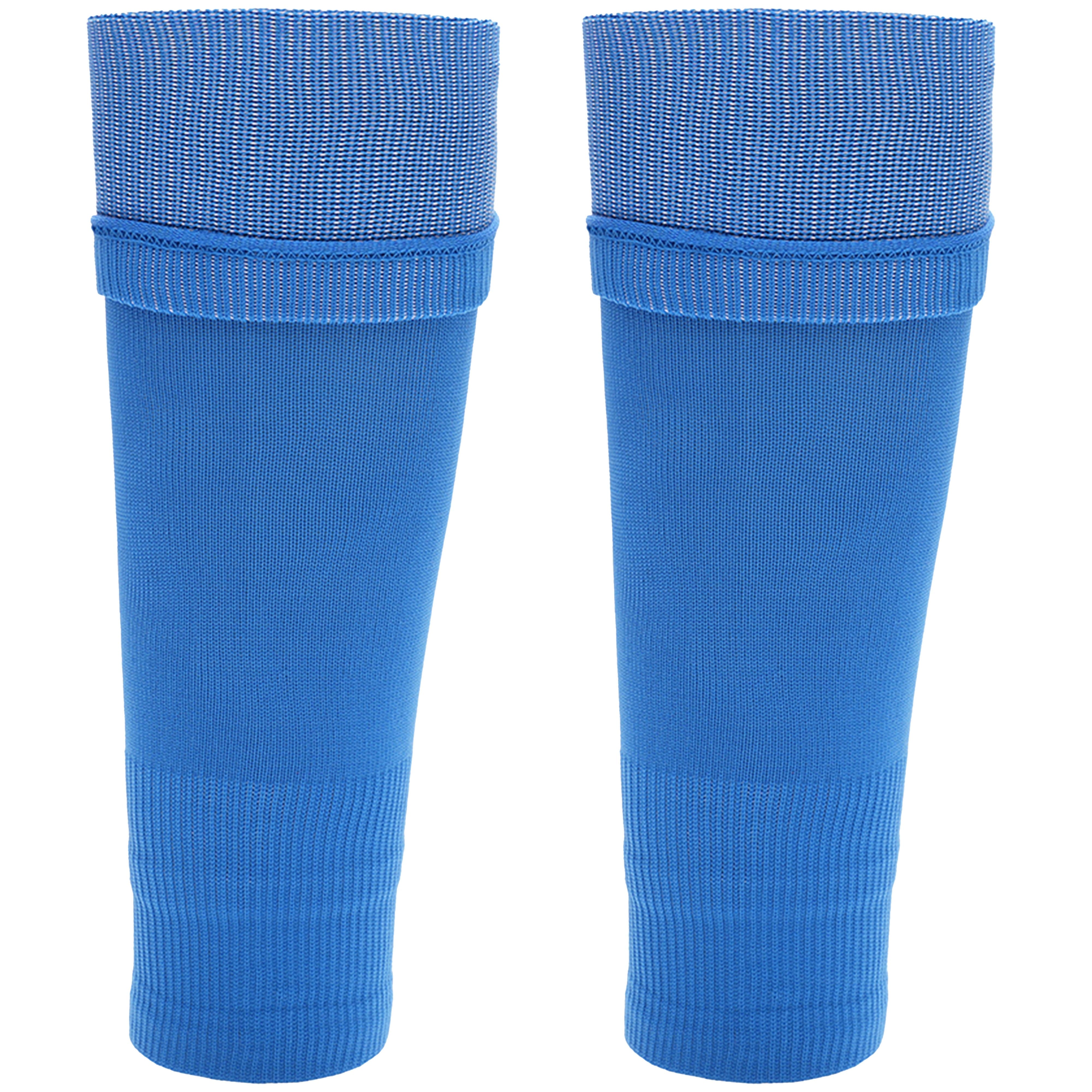 Blue Youth Size Kids' Leg Sleeve Socks Fits Over Calf Shin Pads Compression