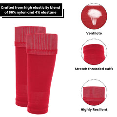 Kids' Leg Sleeve Compression Sleeves Red Over Calf Shin Pad Compatible Breathable Fabric