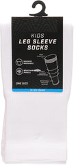 Kids' Leg Sleeve Compression Socks White Fits Over Calf Shin Pads Breathable Durable