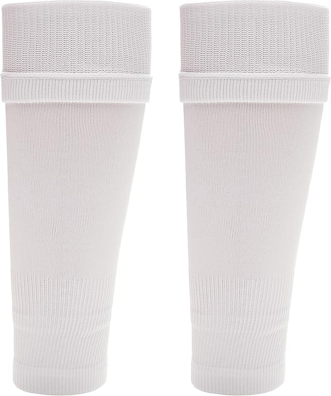 Kids' Leg Sleeve Compression Socks White Fits Over Calf Shin Pads Breathable Durable