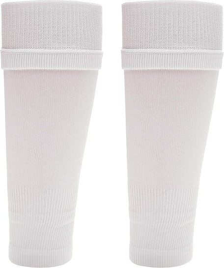 Kids' Leg Sleeve Compression Socks White Fits Over Calf Shin Pads Breathable Durable