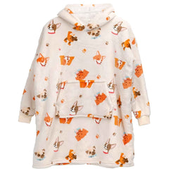 Kids' Oversized Hooded Blanket Sweatshirt Ultra Soft Sherpa Fur Flannel
