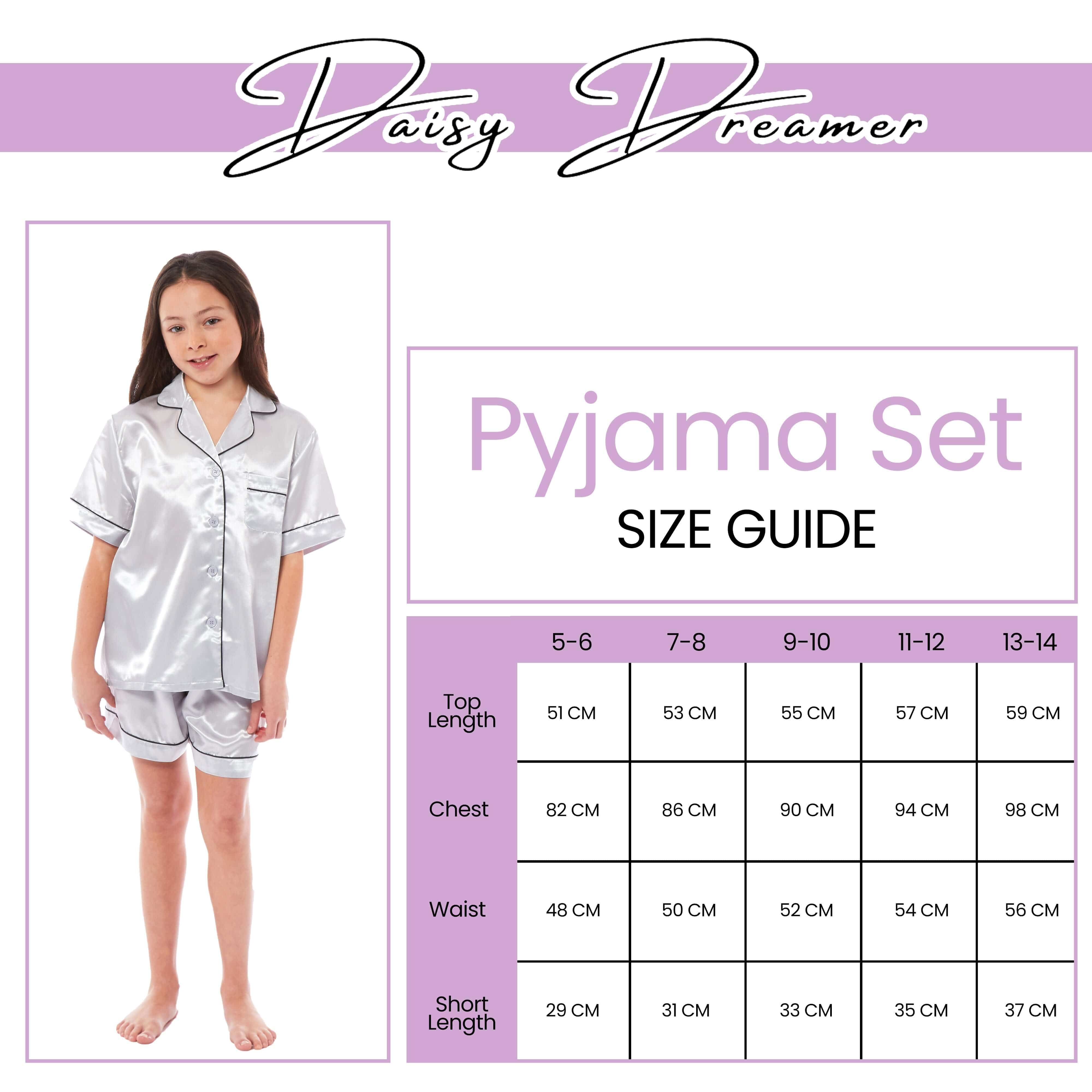 Girls' Satin Silk Pyjama Set With Button-Down Shirt And Loose-Fit Pants