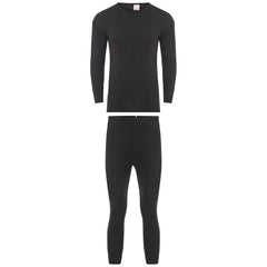 Boys' Winter Thermal Long Sleeve Top And Pants Set Charcoal Black