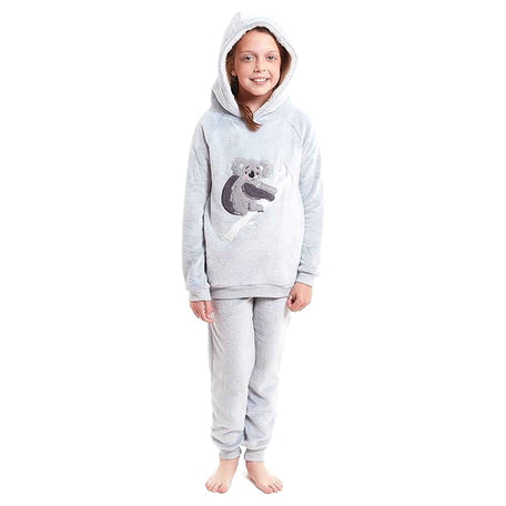 Koala Bear Fleece Hooded Pyjama Set For Kids' And Adults Cosy Winter